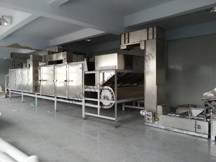 Continuous belt nut roaster machine