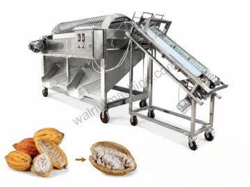 Cocoa pod splitting machine