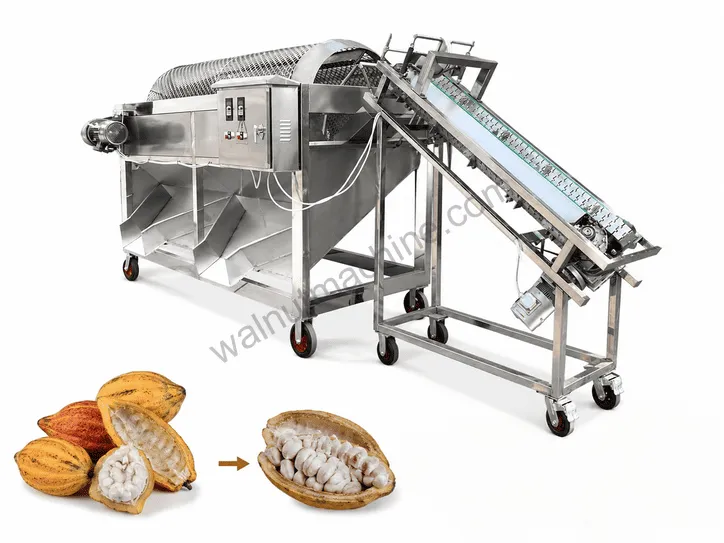 Cocoa pod splitting machine