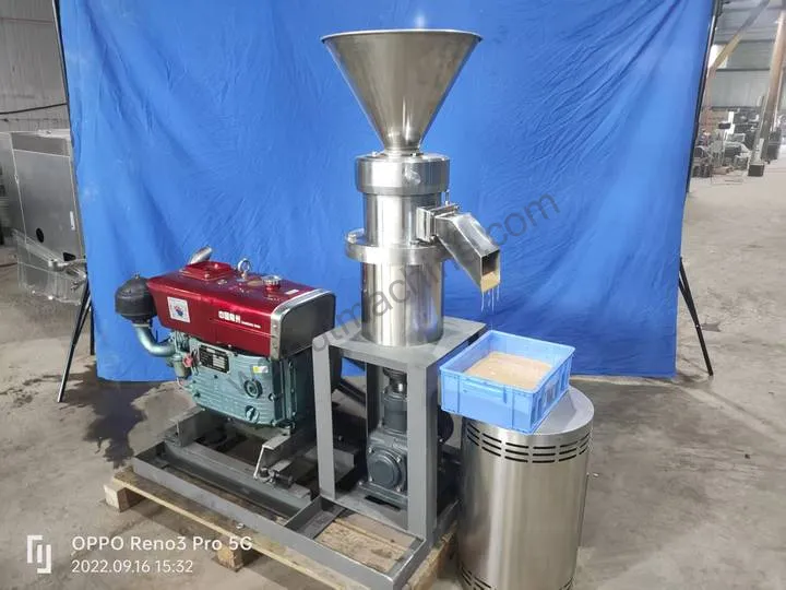Diesel-powered nut paste grinder