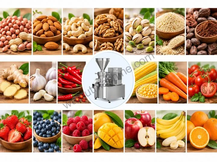 Materials processed by the paste making machine